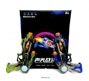 Оружие арт. 999S-5C Пистолет на батар. свет, звук (8 шт.) шоубокс_ Оружие арт. 999S-5C Пистолет на батар. свет, звук (8 шт.) шоубокс_