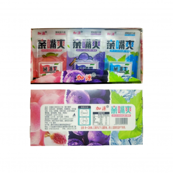 Конфета арт. 125245 Фруктовая мятная пластинка "Персик-Виноград-Мята" 5 г 30 шт. в кор.',