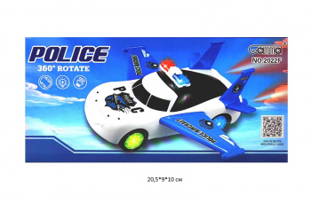 Машина на батар. арт. 2022F Полиция "гибрид" свет, звук, вращение в кор._