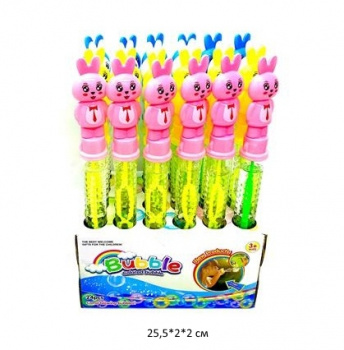 Пузыри мыльные арт. 2715/28-13 Зайка в галстуке цвета микс 25 см (24 шт.) шоубокс_