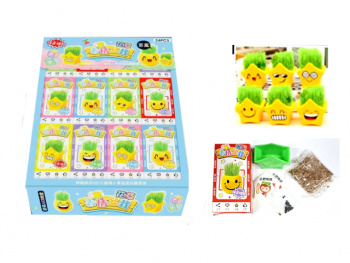 Игрушка растущая арт. HHWJ-7765-209 Трава "Смайлики" в ассортименте, 24 шт. в кор.