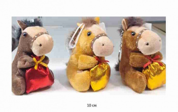 им Лошадь арт. TL059314 Брелок С мешком 10 см цвета микс 1 шт. в пак. (24 шт.)