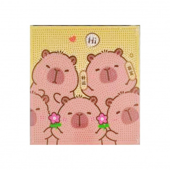 Алмазная мозаика арт. YT0205-209 Капибара 5 друзей "Hi" 20*20 на подрамнике в пак.