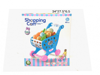 Тележка супермаркет арт. 1070 С продуктами 40 предм. в кор._