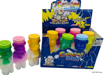 Лизун арт. RF-706/RF-694 "Медведь" матовый 2 цвета с цветной крышкой (12 шт.) шоубокс•
