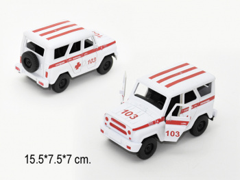 Машина инерц. арт. J0097R-8 Скорая помощь в пак._/288 шт./