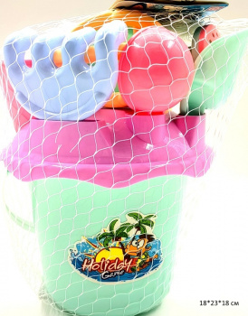 Песочный набор арт. C304 Ведерко с инструментами в сетке_