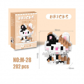 Конструктор арт. M-28-805 Микро Кошка трехцветная 173 дет. в кор.|