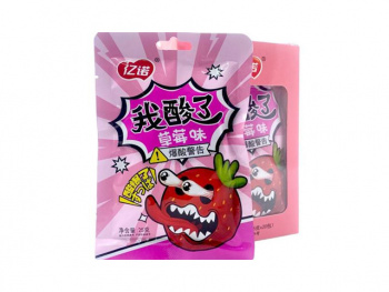 Конфета арт. 222833/222758 Суперкислая "Клубника" 25 г в пак. 20 шт. в кор.'