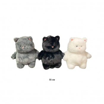 им Кошка арт. 240315-209/516621-1 Толстячок пушистый серый 55 см в пак.)