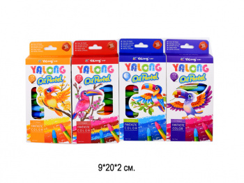 кц_Восковые мелки арт. 95086-12 Набор 12 цветов "Попугай" в кор.