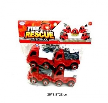 Машина констр. арт. 9920N Пожарная техника Набор 4 шт. в пак._