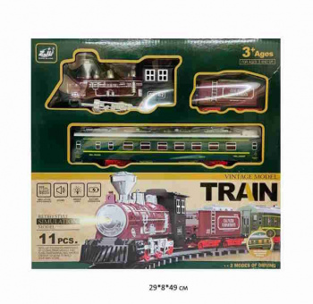 Железная дорога арт. 9299-64 На батар. свет, звук 11 дет. в кор.~