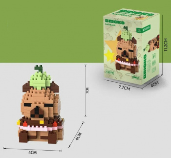 Конструктор арт. E3078-805 Микро Капибара в шапке-яблоко 202 дет. в кор.
