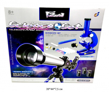 Телескоп арт. C2111 "Набор ученого" 2 в 1 с микроскопом в кор._