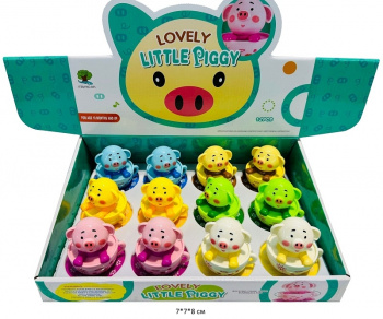 Зав. свинка арт. 831 В чашке цвета микс (12 шт.) шоубокс•