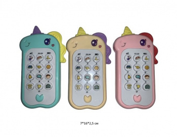 Телефон арт. 335-72 "Единорог" цвета микс муз. на батар. в пак.) Телефон арт. 335-72 "Единорог" цвета микс муз. на батар. в пак.)