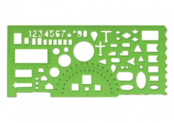 кс_Линейка арт. 210081 Офицерская 20 см зеленая 65 тактических элементов отливная шкала