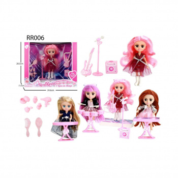 Кукла арт. RR006 Рок-звезда Набор 1шт. с аксессуарами в кор. 24,6*7,7*20,5