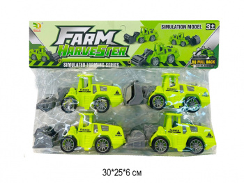 Набор машин арт. BQ600-78 Сельскохозяйственная техника 4 шт. в пак.• 