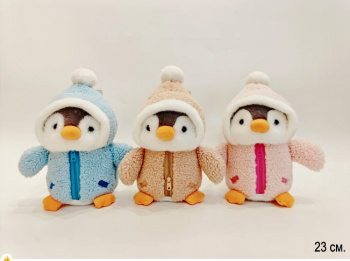 им Пингвин арт. 080125-209 В комбинезоне на молнии 23 см цвета микс в пак.