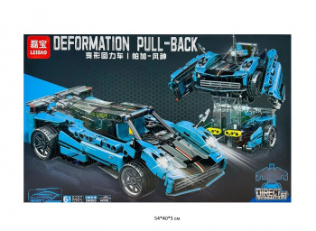 Конструктор арт. 8297 Автомобиль-трансформер инерц. 523 дет. в кор.•