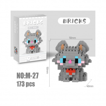 Конструктор арт. M-27-805 Микро Кошка серая 173 дет. в кор.| Конструктор арт. M-27-805 Микро Кошка серая 173 дет. в кор.|