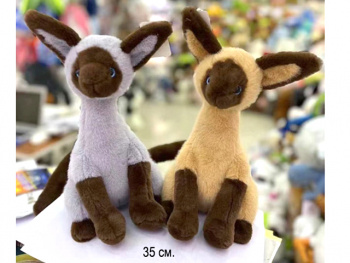 им Кошка арт. 33333-209 Сиамская длинные ушки цвета микс 35 см в пак.