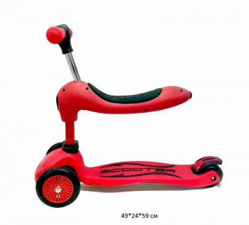 Самокат арт. 4107 С сиденьем 3-х колесный_ Самокат арт. 4107 С сиденьем 3-х колесный_