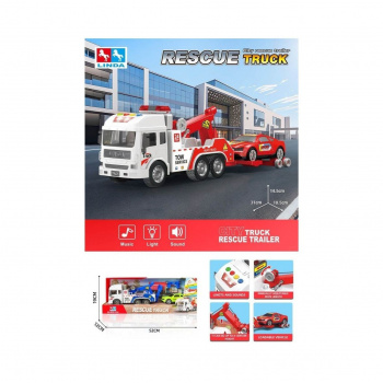 Машина инерц. арт. 8030-123A Эвакуатор с машиной свет, звук в кор. 52*12*19