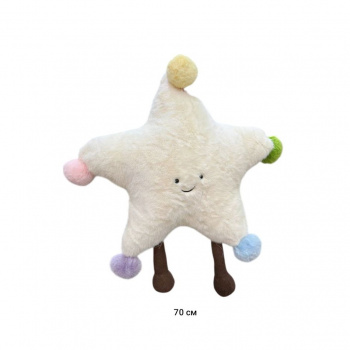 им Звезда арт. 209276 Белая с помпонами и ножками 70 см в пак. им Звезда арт. 209276 Белая с помпонами и ножками 70 см в пак.