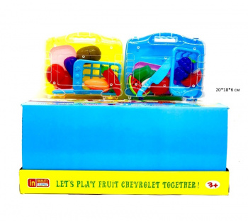 Набор игровой арт. JJL301-1Z Фрукты-овощи нарезные с ножом в кейсе (6шт.) в кор._