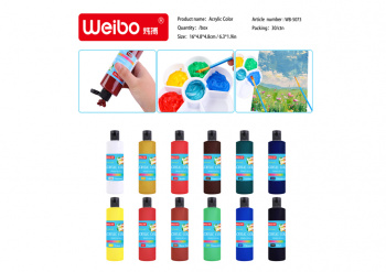 кц_Краска акриловая арт. WB-5073 250 мл в бутылке цвета микс