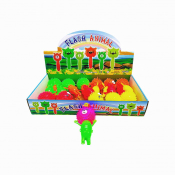 Мяч Антистресс арт. DYT-27 Лев цвета микс свет на резинке (12 шт.) шоубокс•