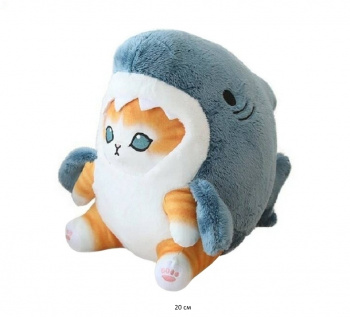 им Кошка арт. 230602-1/230814-8 Цвета микс в костюме акулы 20 см в пак.)