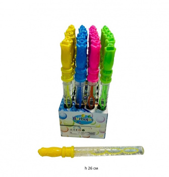 Пузыри мыльные арт. 1821 Цветок цвета микс 26 см (24 шт.) шоубокс•