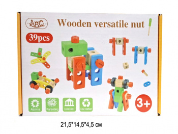 Деревянная игрушка арт. ST5894 Конструктор 39 дет. в кор.=