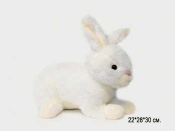 им Зайка арт. YE251025-13-1 Белый кролик на 4-х лапах 28*30 см в пак.)