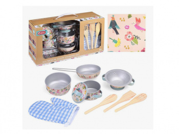 Набор посуды арт. 288-5 Кастрюли металл, лопатки дерево в кор.=